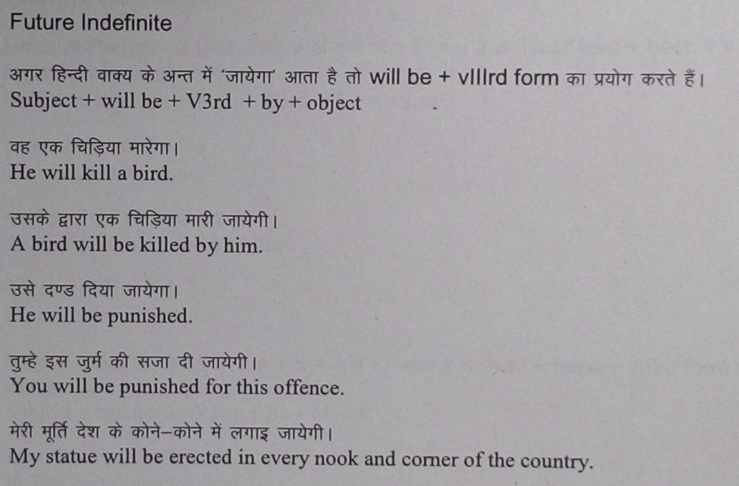 active and passive voice rules in hindi pdf