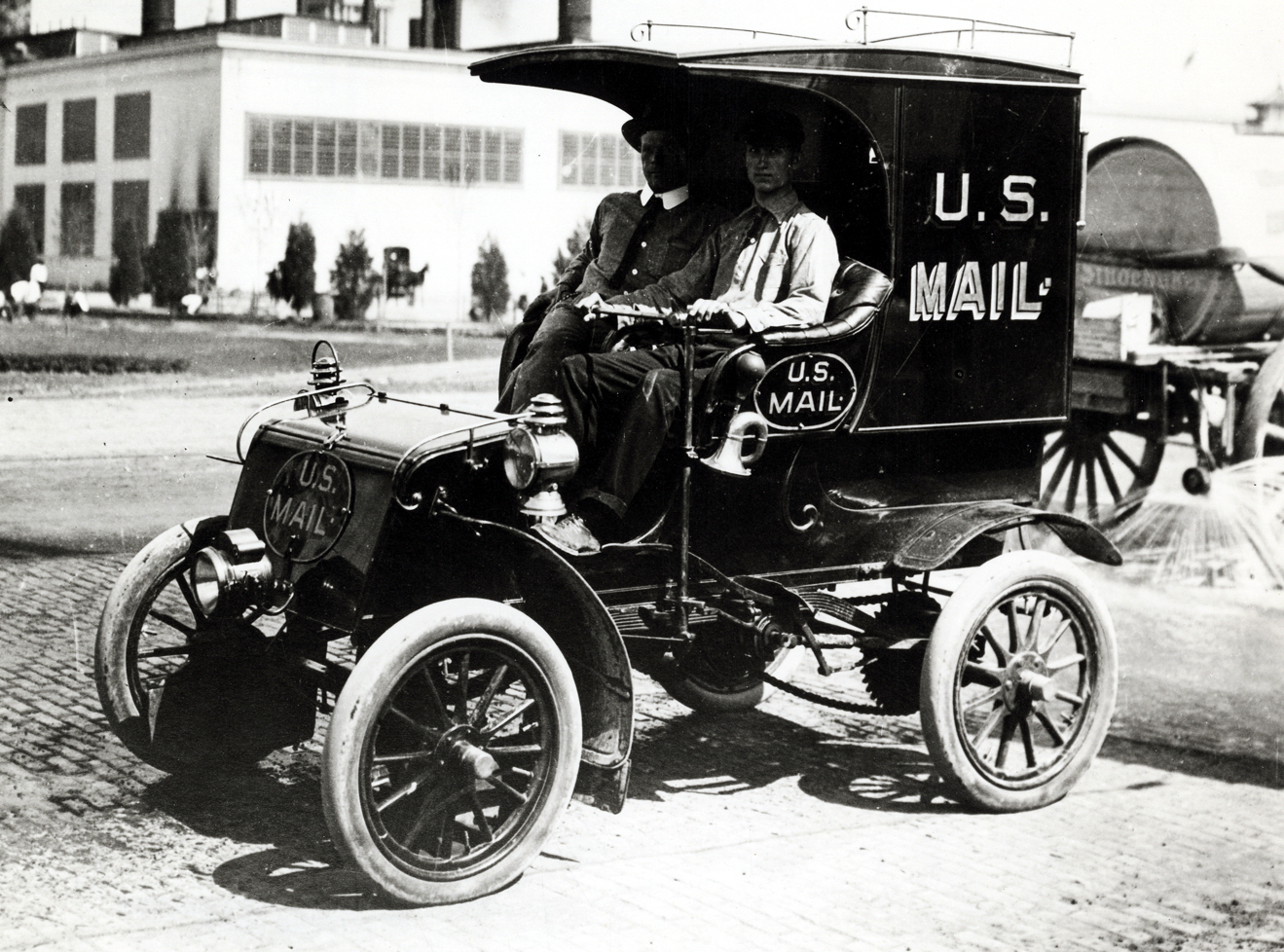 Just A Car Guy early postal delivery car, tiller steering