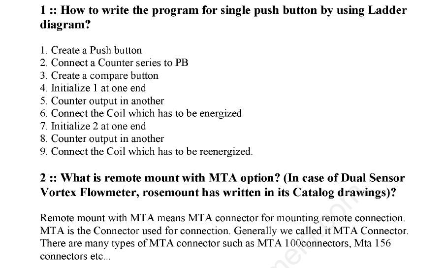 INSTRUMENT TECHNICIANS INSTRUMENT INTERVIEW QUESTIONS 6