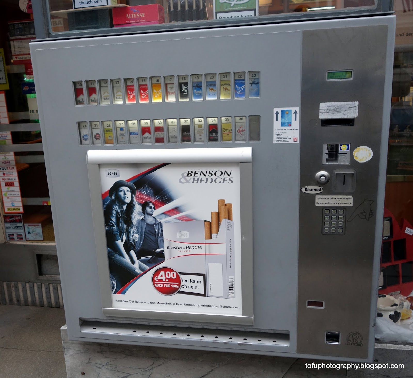 Tofu Photography Cigarette vending machine on the street in Vienna