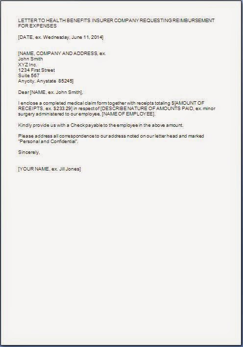 Reimbursement letter for travel expenses picture