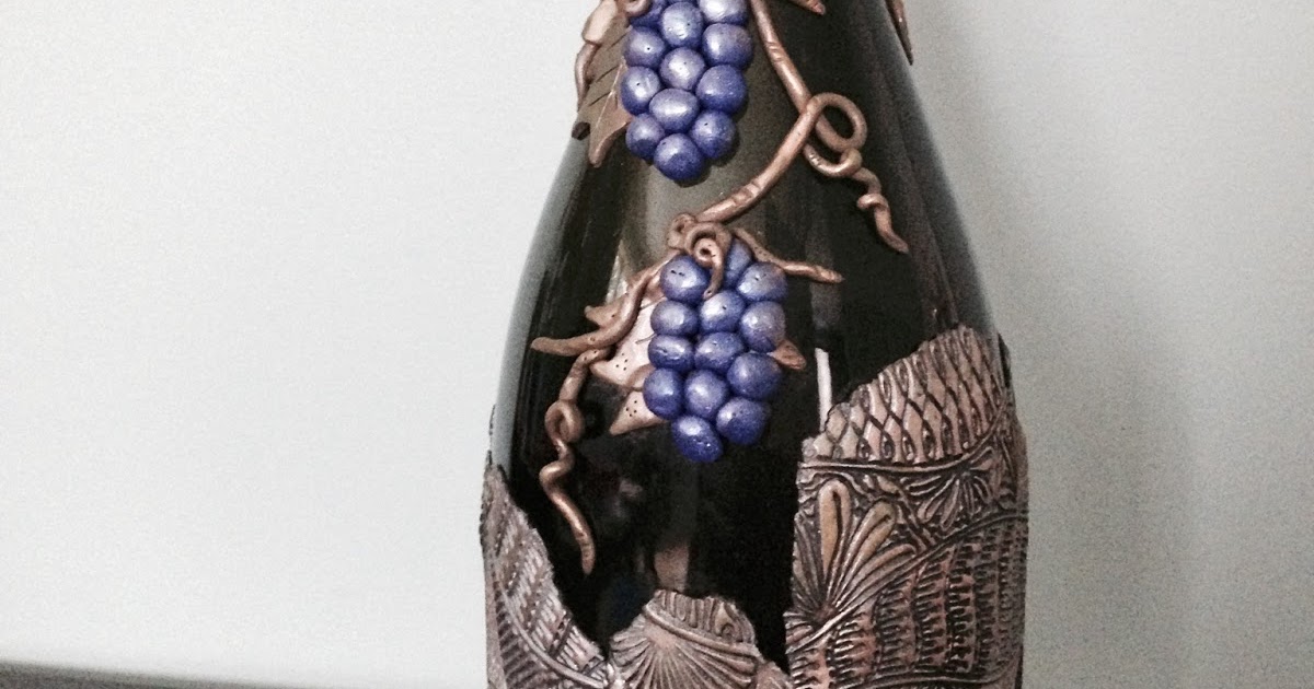 Luna Blue Creations DIY Tutorial Polymer Clay Wine Bottle
