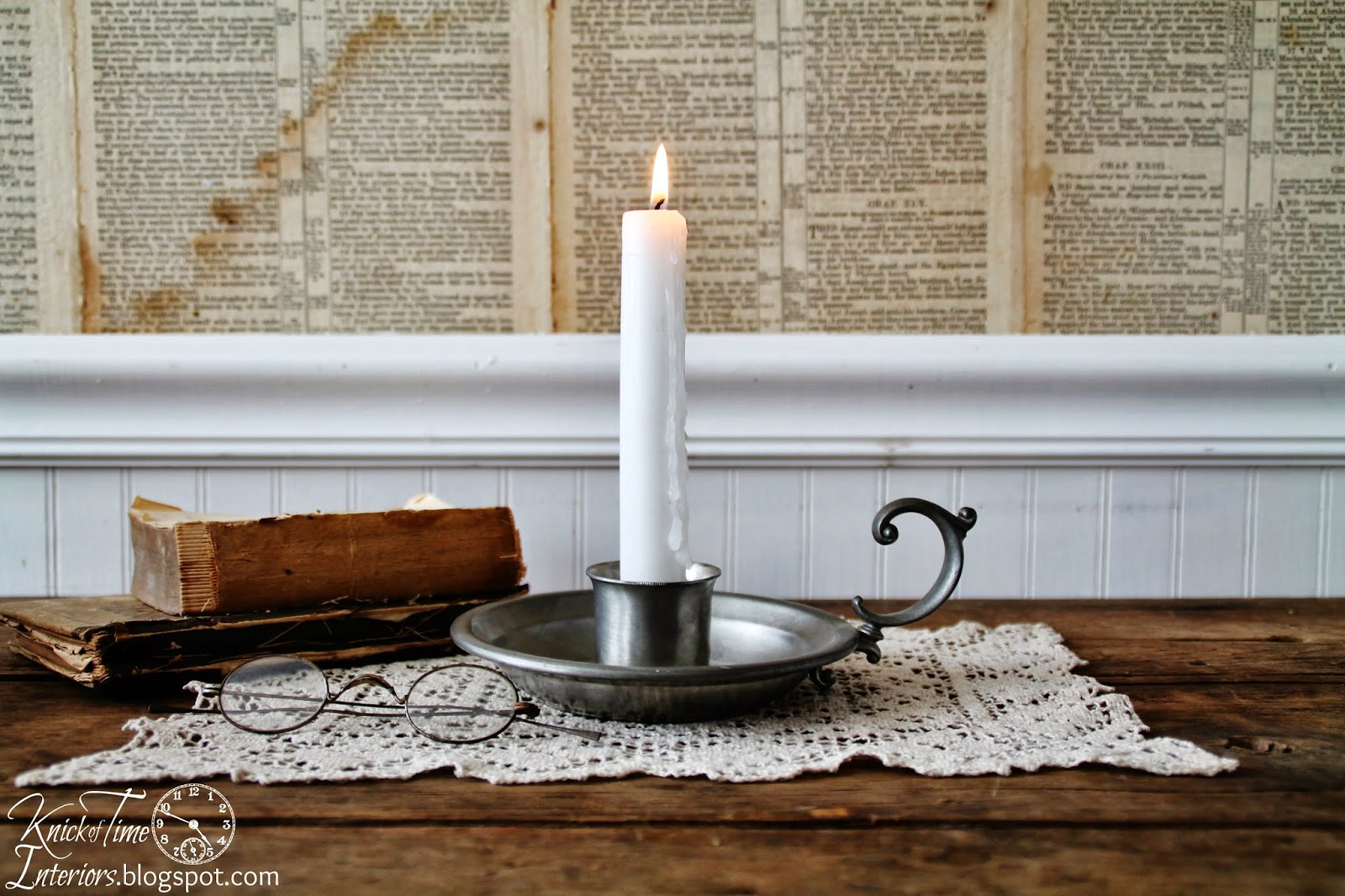 Antique Pewter Candlestick Candleholder available from Knick of Time  Knick of Time Antique Pewter Candlestick Candleholder