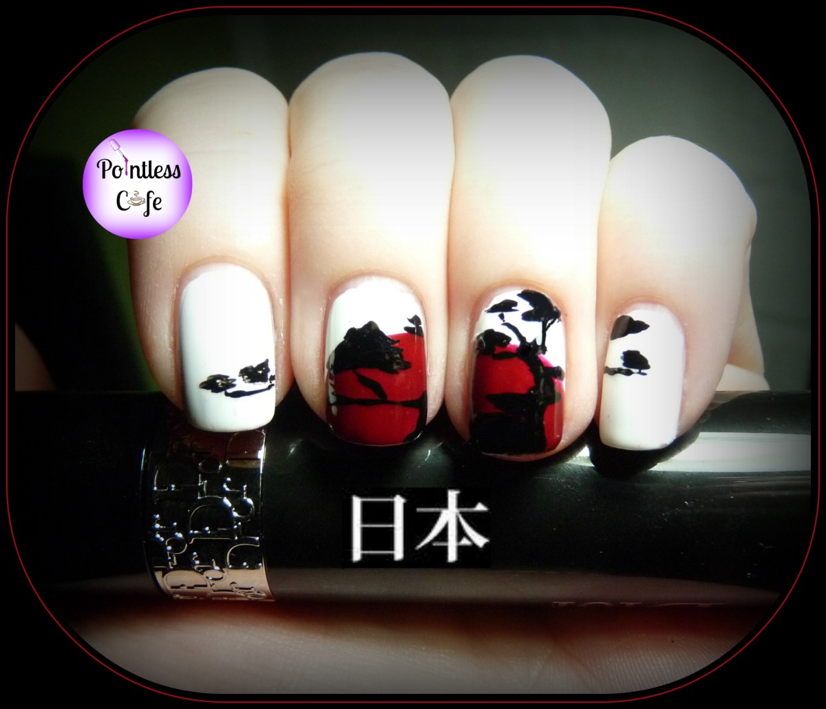 Nail Art Theme Week Japanese Day One Japanese Pine Silhouette