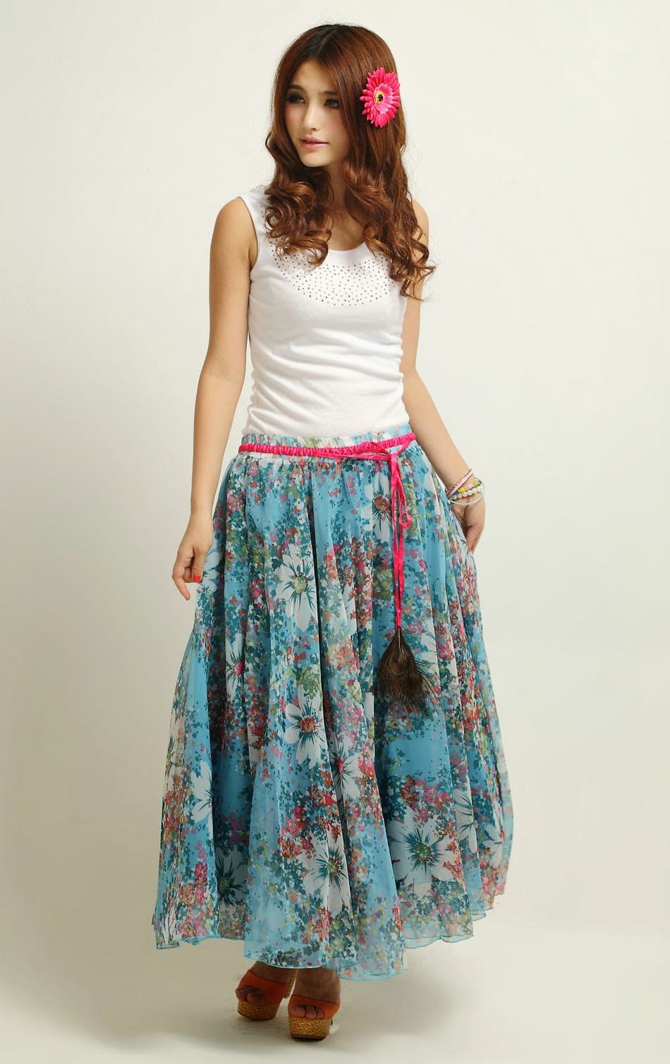 full length skirt and top