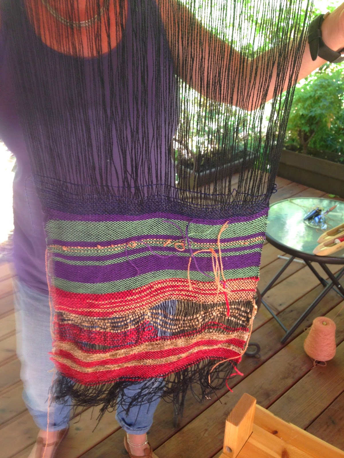 CENTERING WITH FIBER New weaver, Saori loom threading holder and more