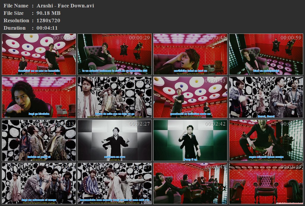 [PV] Arashi - Face Down [Romanji + Translation] Arashi+-+Face+Down.avi