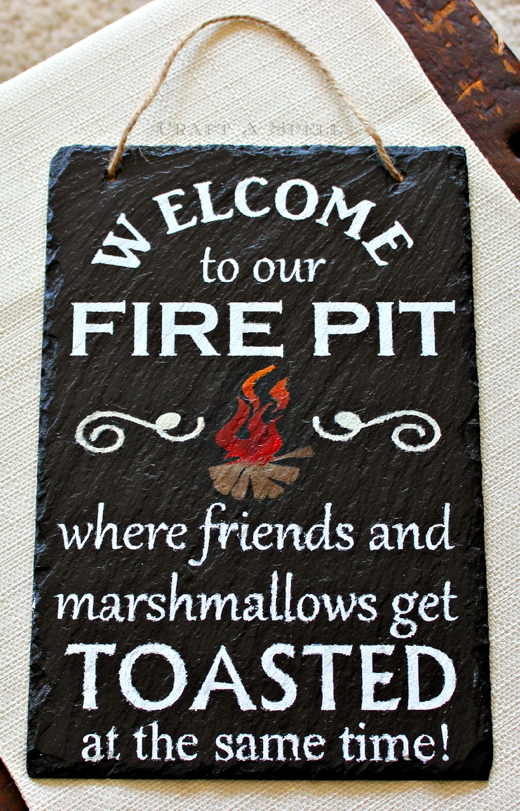 Craft A Spell To Our Fire Pit Sign and Tray
