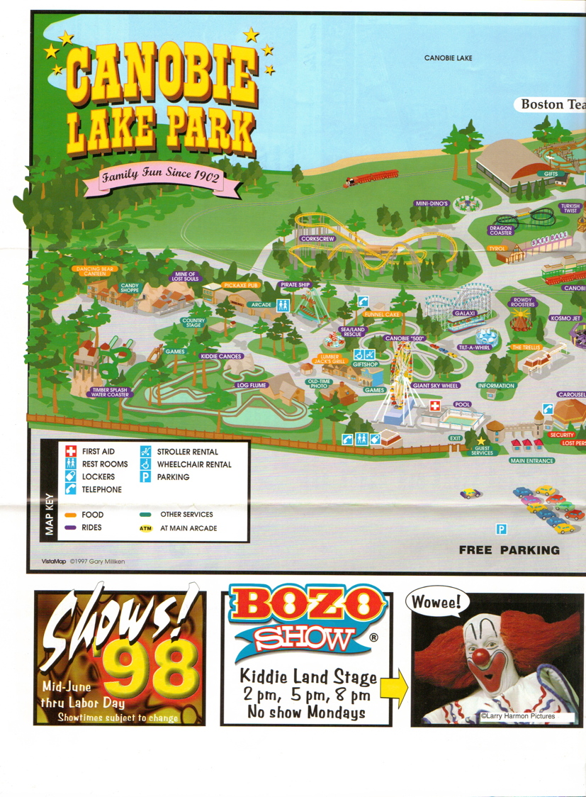 Canobie Lake Park Map Newsplusnotes: From The Vault: Canobie Lake 1998 Brochure + Map