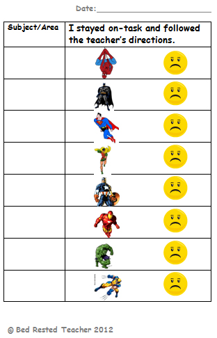 Behavior Charts For Special Education Students