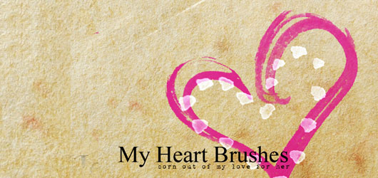 50 Free Photoshop Heart Brush Sets