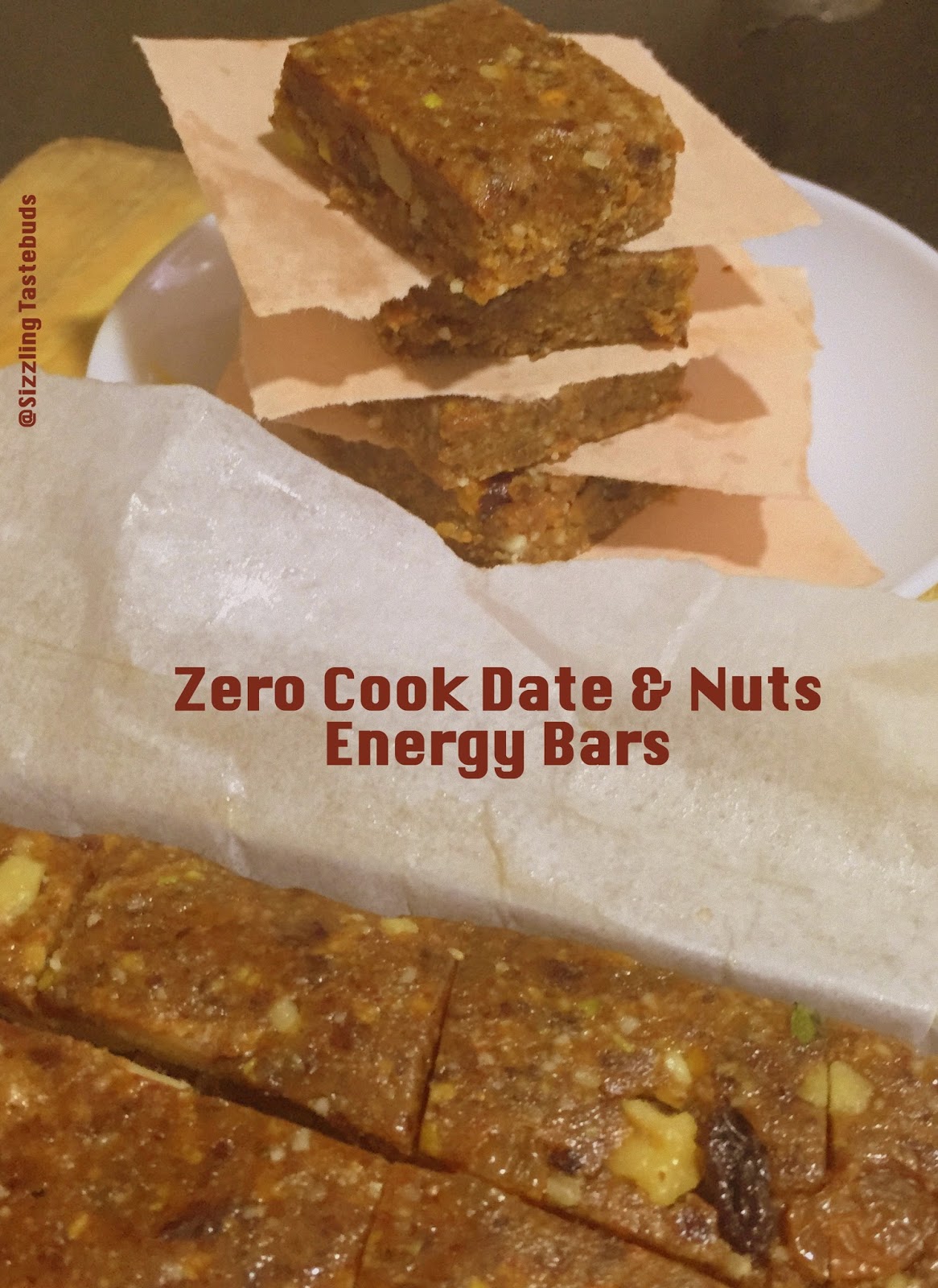 Sizzling Tastebuds Zero Cook Dates Energy bars