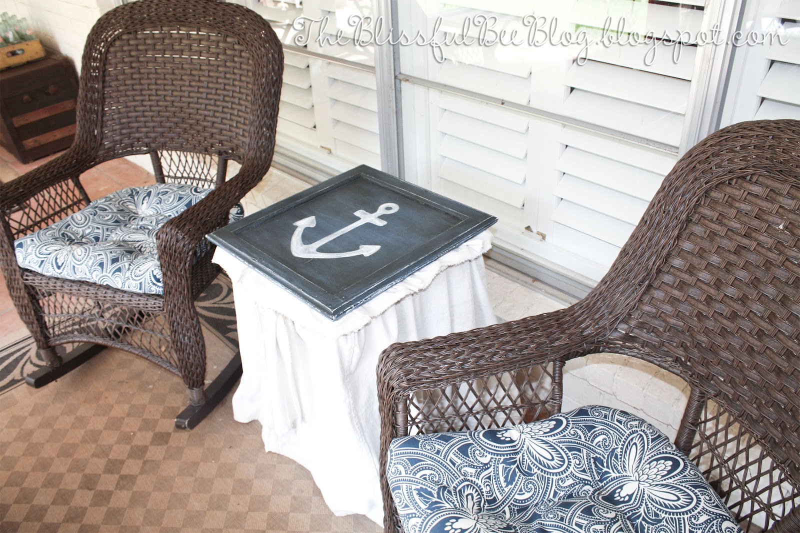 Hand Painted Anchor Table THE BLISSFUL BEE