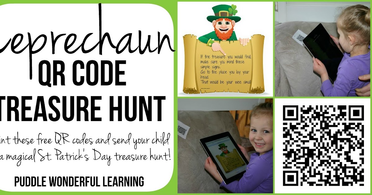 Puddle Wonderful Learning Leprechaun Treasure Hunt With QR Codes