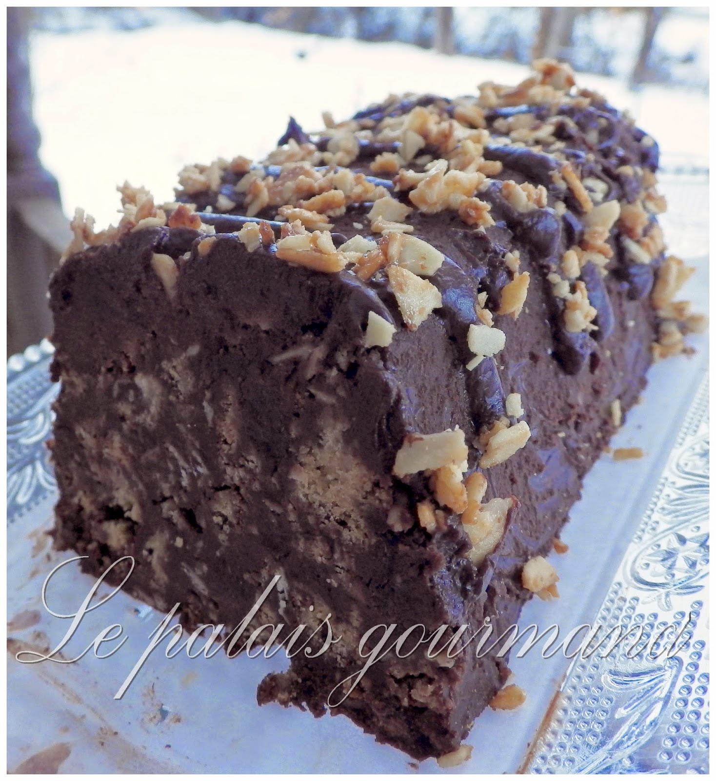 Le palais gourmand Terrine au chocolat noir et pruneaux