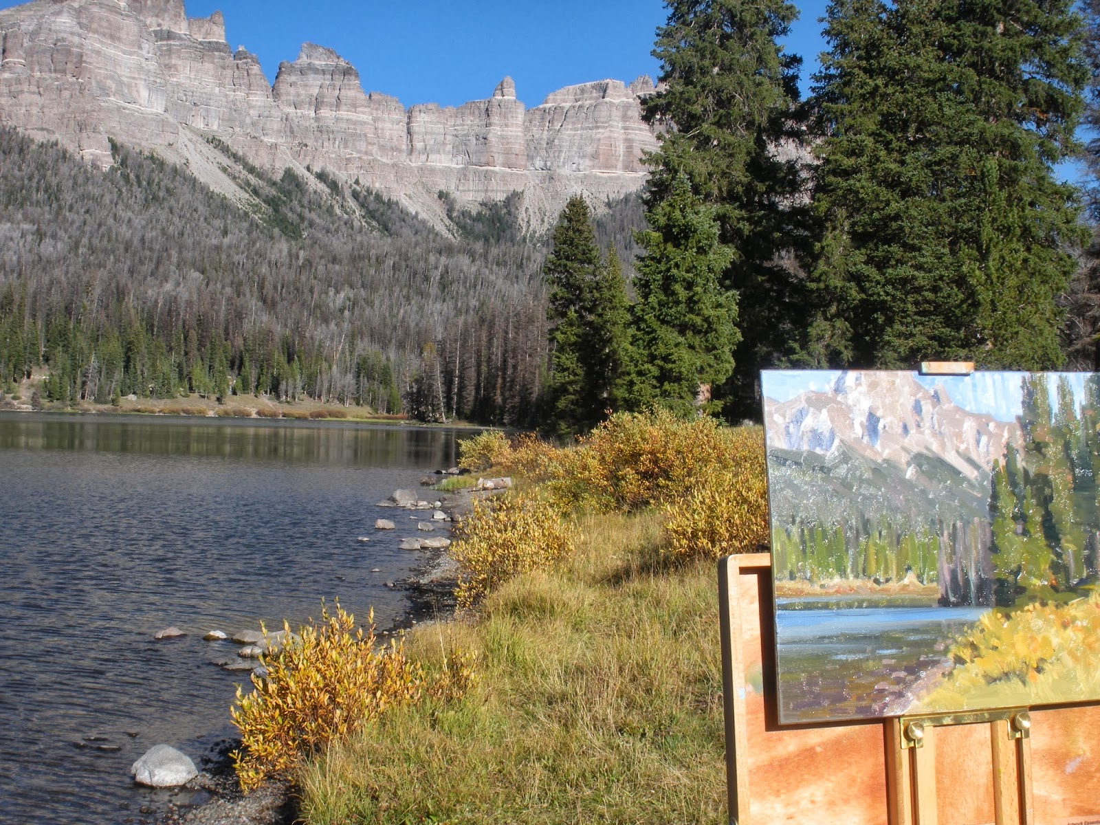 David Forks Texas Landscape Painter Brooks Lake (Plein Air in Dubois