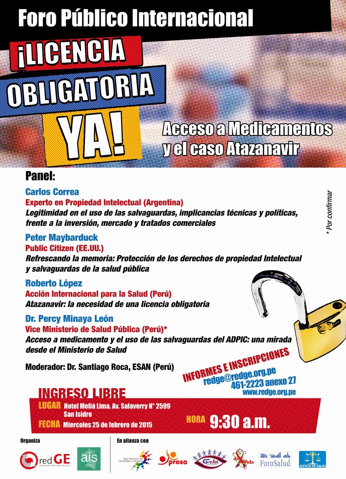 Medicinas para Todos Foro Público Internacional Licencia Obligatoria