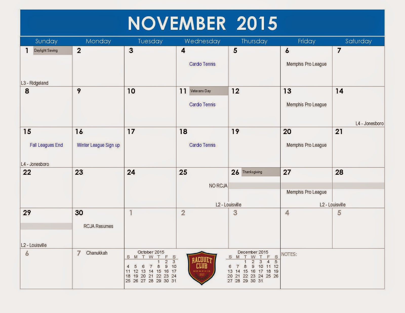 calendar november 2015 printable