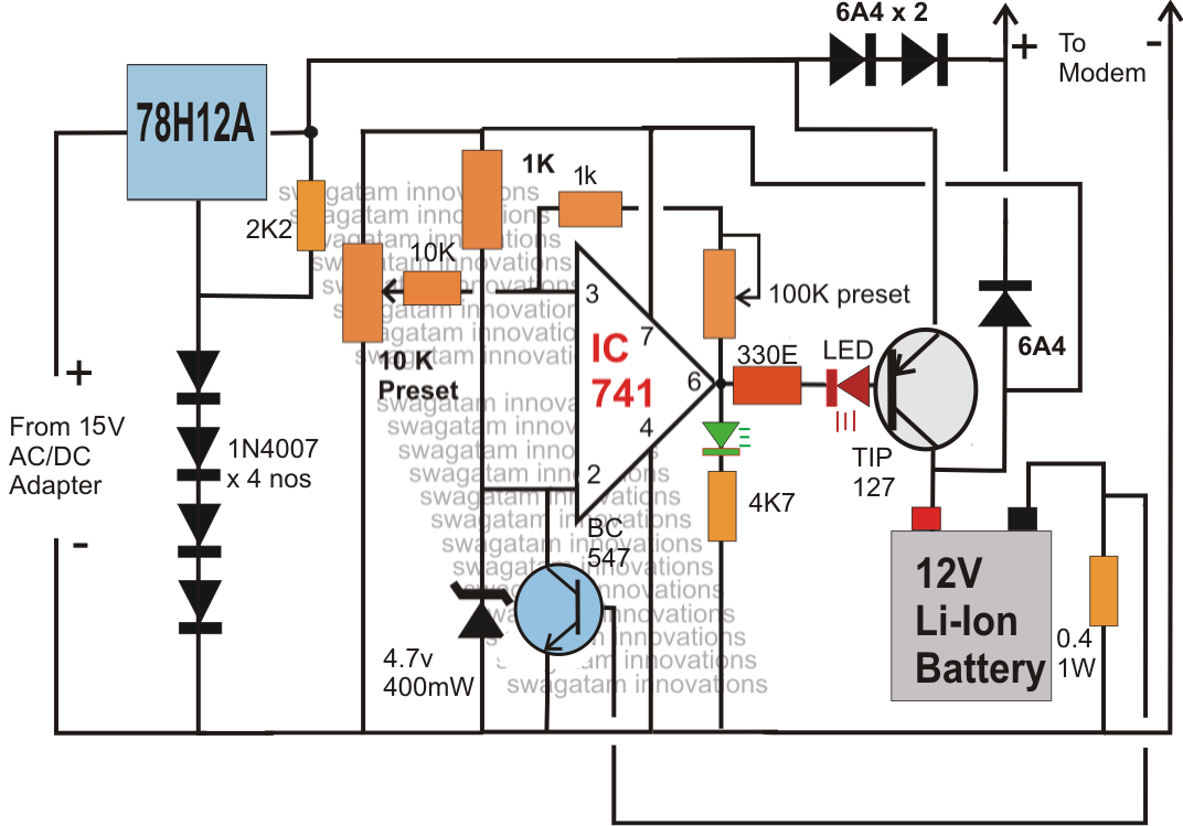 Automatic Micro UPS Circuit | Circuit Diagram Centre