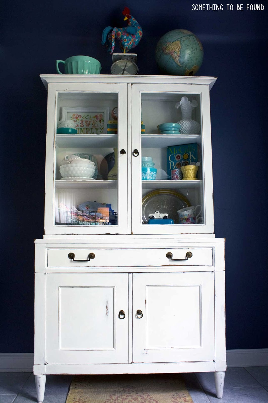 Something to be Found White Hutch with a Pop of Color