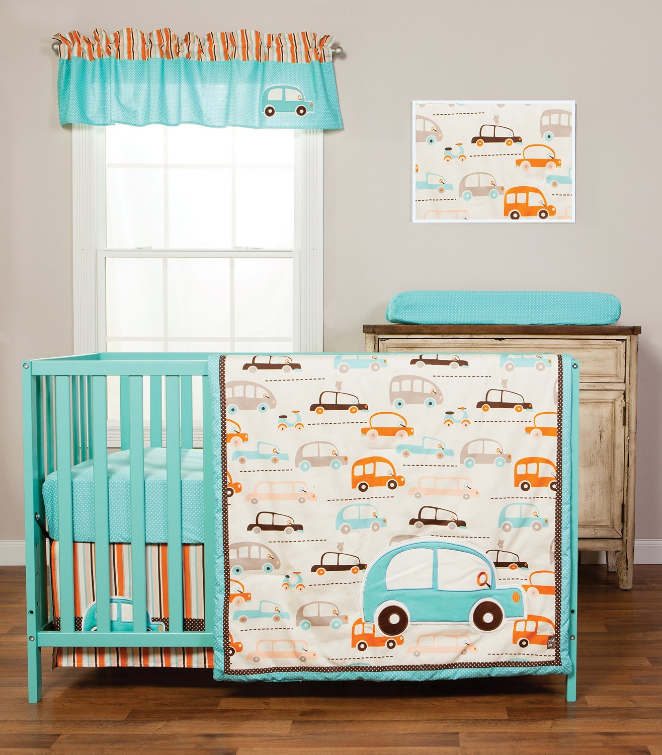 Blue and Orange Nursery Crib Sets & Bedding for Baby Girls and Boys