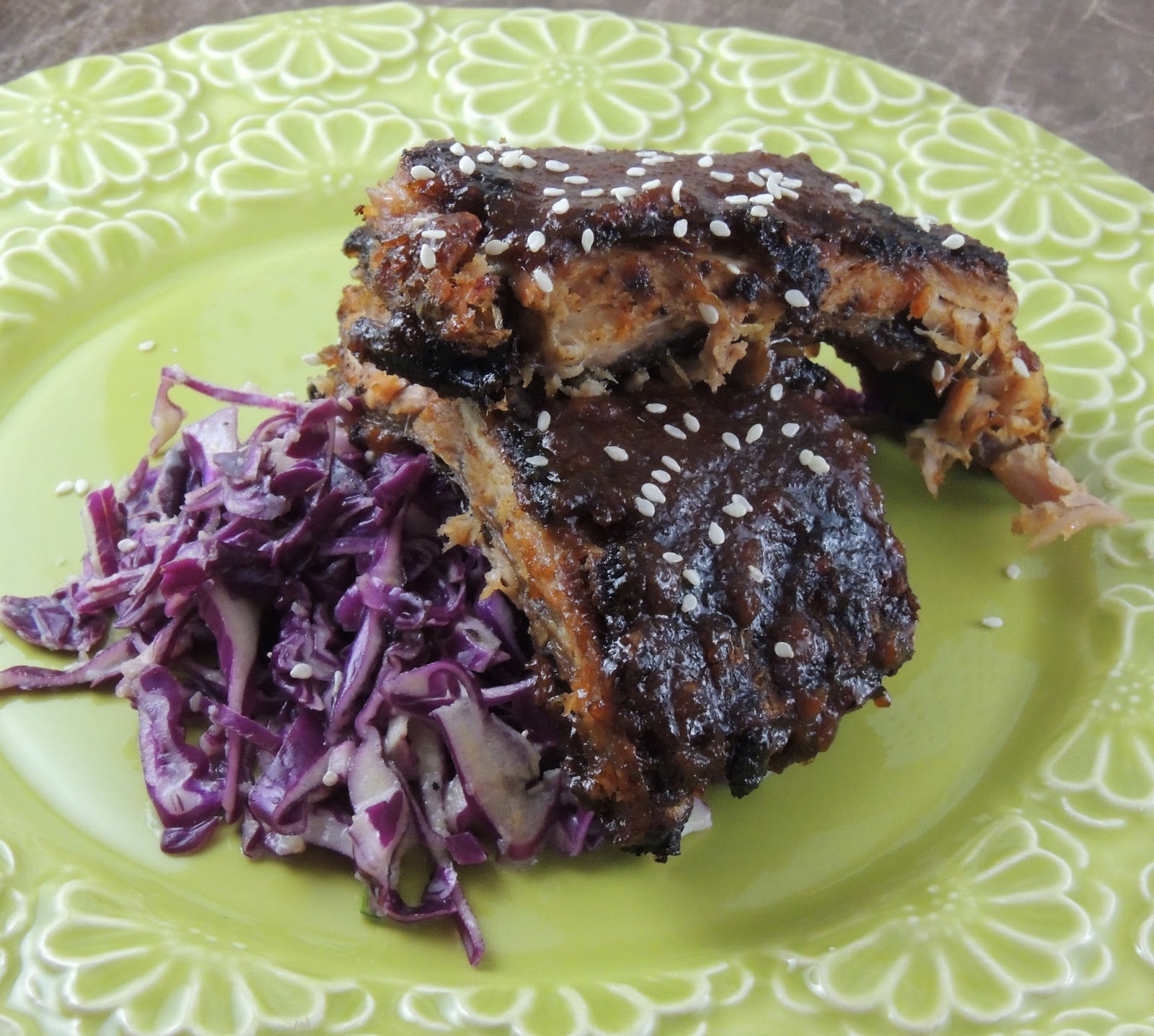 Leave a Happy Plate Asian Baby Back Ribs with Pineapple Ginger BBQ Sauce