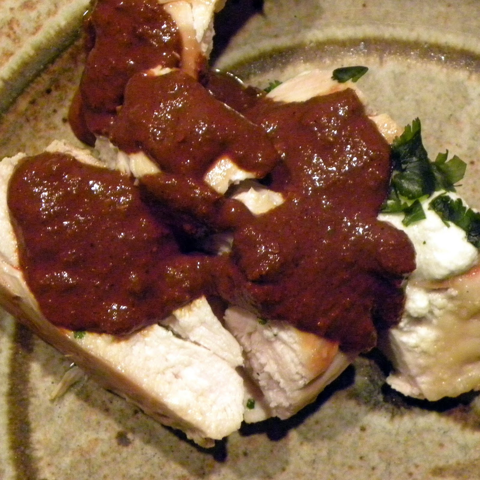 Cook's Cache Goat Cheese Stuffed Chicken Breast with Red Chili Mole