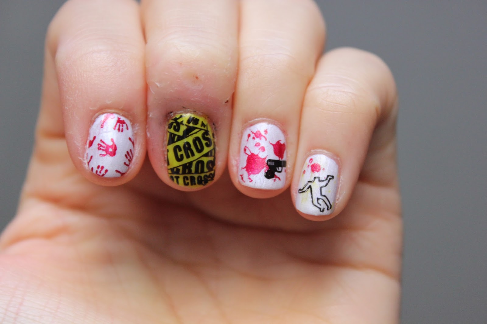 Cupcakes Doughnuts 2015 Halloween Nails Crime Scene