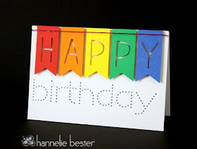 rainbow banner happy birthday card