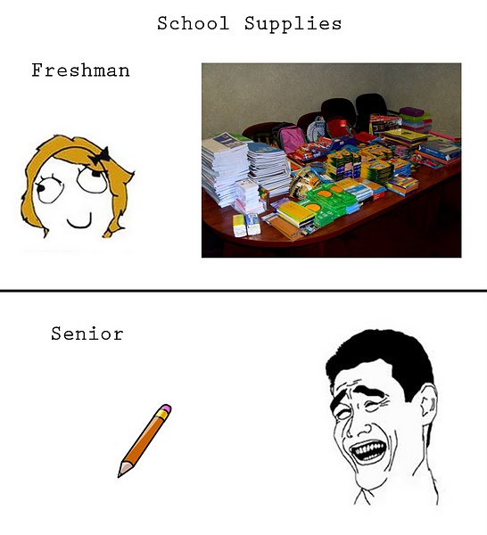 Top Jokes now that's humor! School Supplies Freshman Vs. Senior