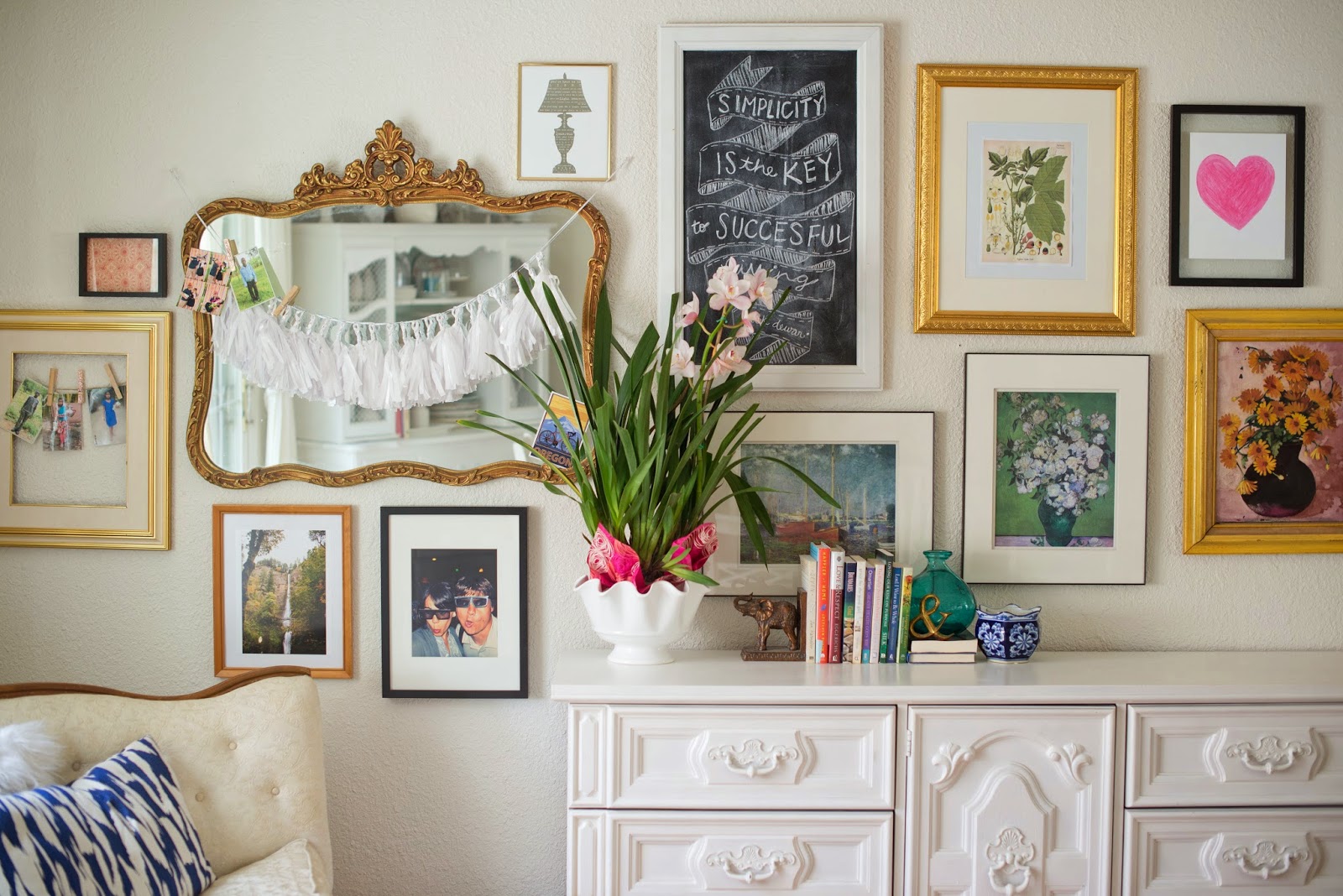 Domestic Fashionista Long Dining Room Gallery Wall
