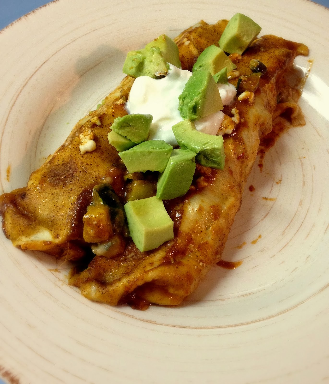 KitchenJoy Roasted Zucchini, Black Bean & Goat Cheese Enchiladas