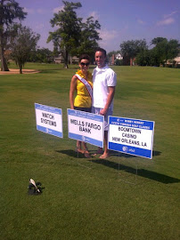 Mr. and Mrs. Louisiana at the Bobby Hebert/Cystic Fibrosis Golf Tournement