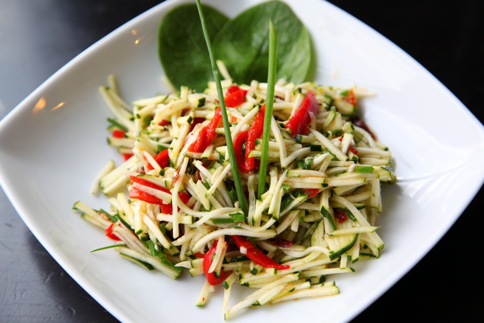 Zucchini Pasta with Sundried Tomatoes & Bell Peppers Raw Therapy