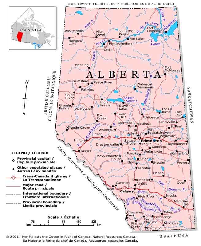 Alberta Regions Map Map of Canada City Geography