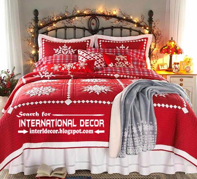 Christmas decorations for bedroom 2015 in new year, Christmas red linen for bedroom