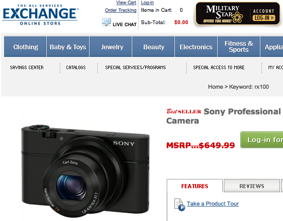 sony dsc-rx100 aafes discount