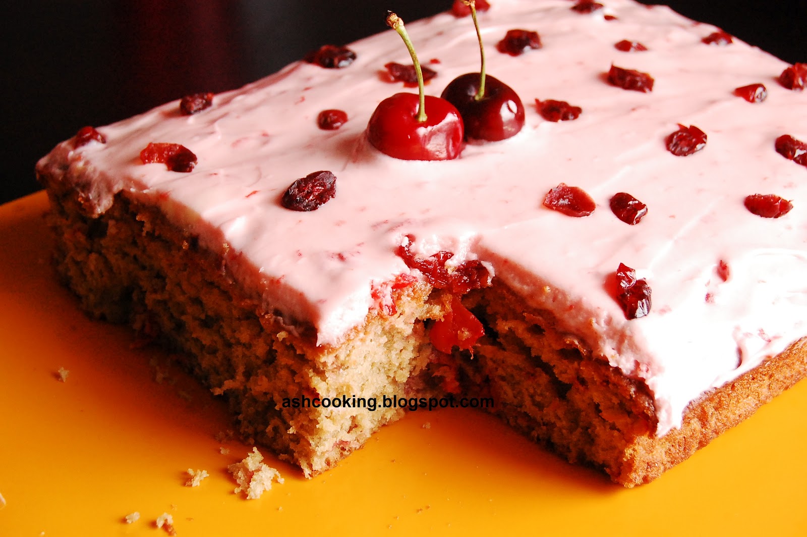 My Cookbook Cherry Cake with Cream Cheese Frosting