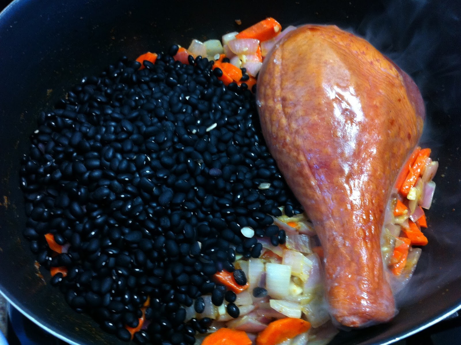 Cooking with SAHD SlowCooked Black Beans with Smoked Turkey
