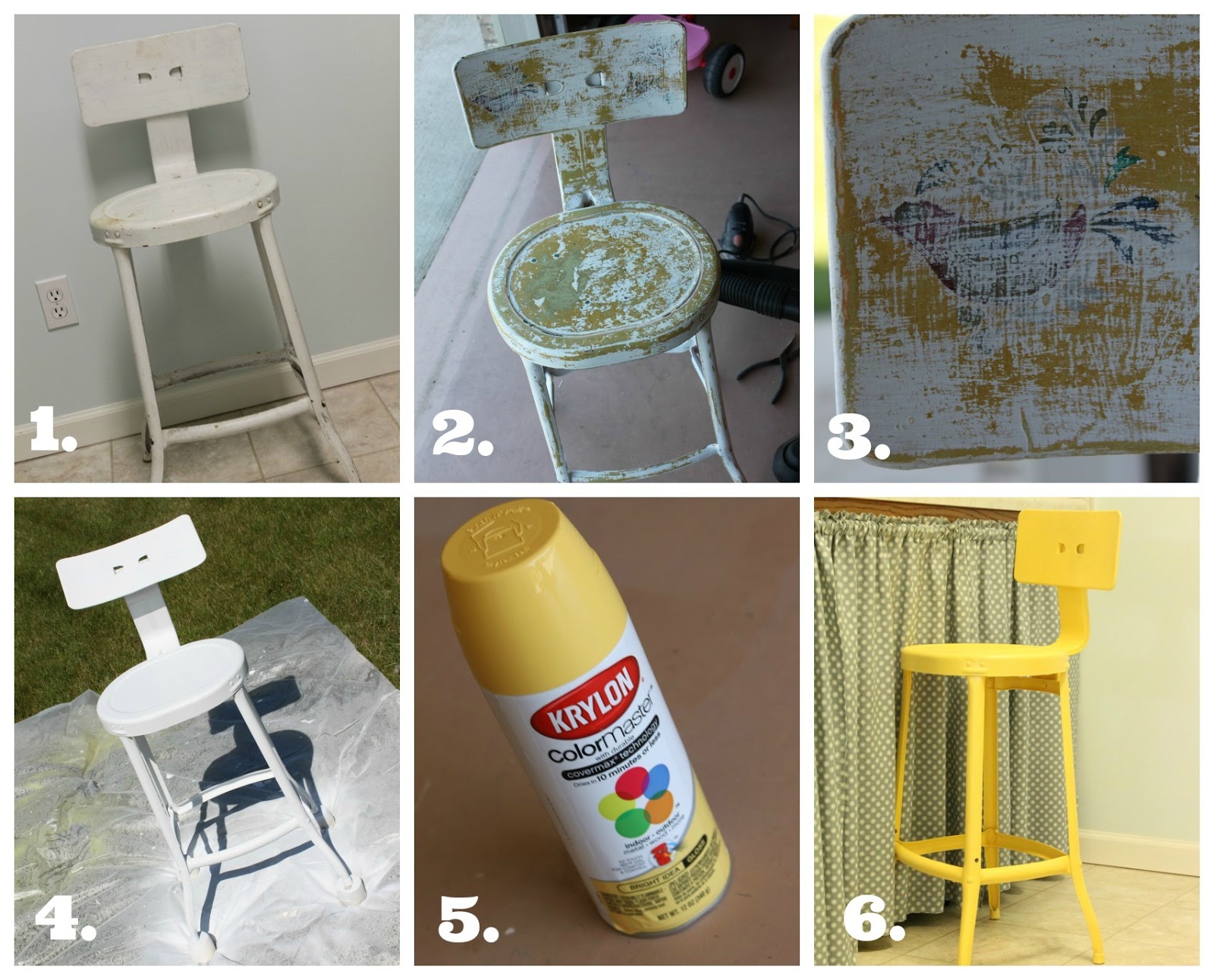 Spray Painted Stool House by Hoff