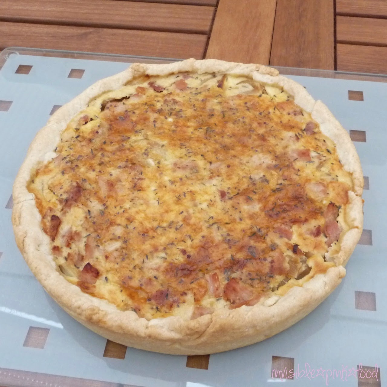 InvisiblePinkFood Onion and bacon pie