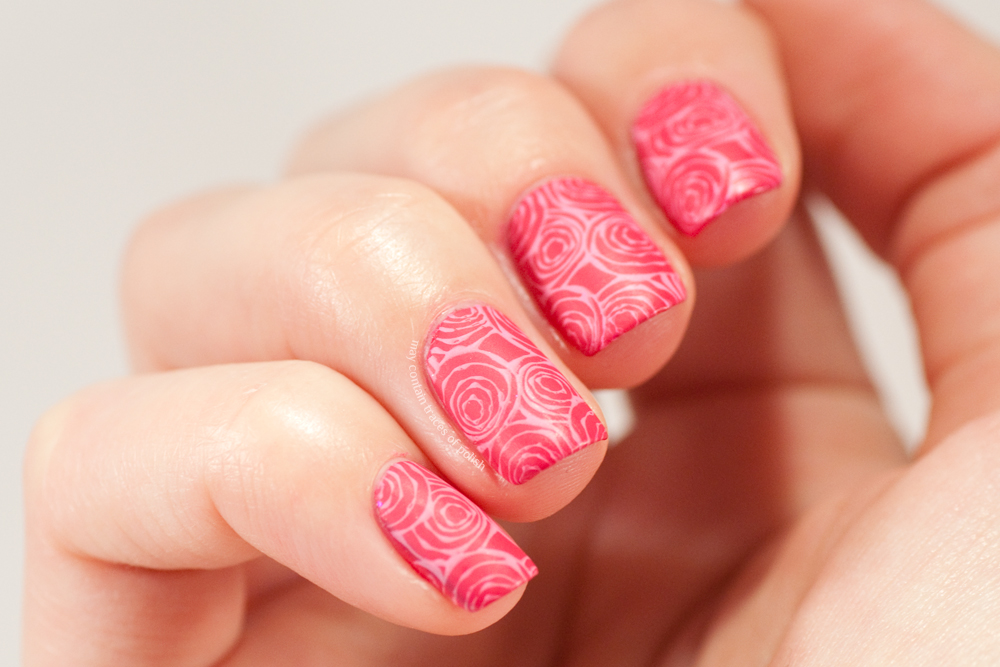 nail art stamping rose