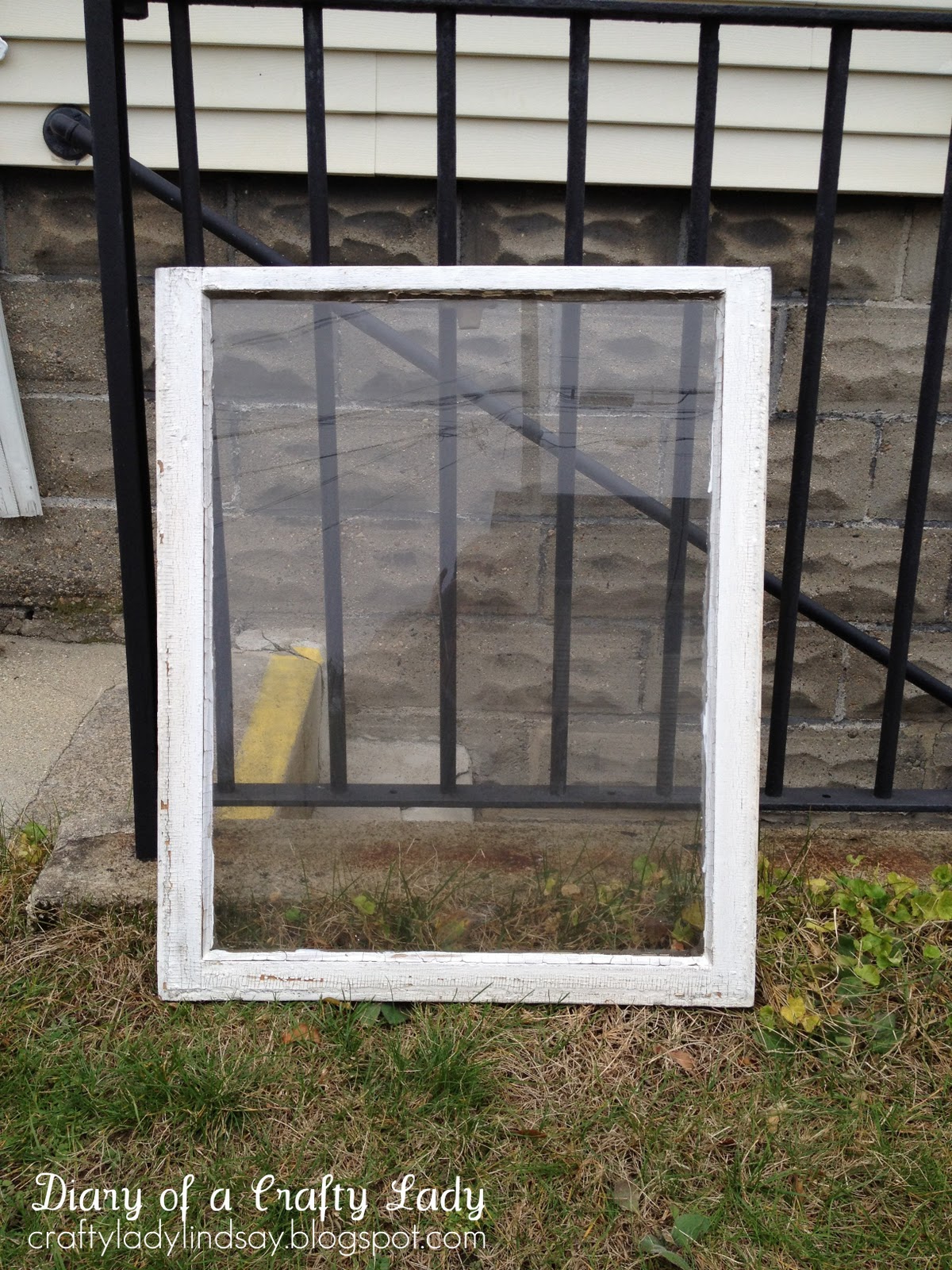 Diary of a Crafty Lady Family Definition Vinyl on Vintage Window