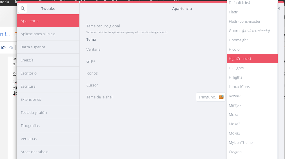 Cambiando íconos en fedora 20