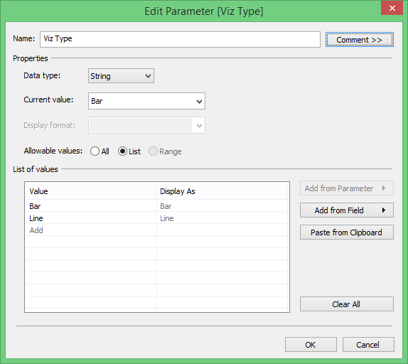 Tableau Choose Chart Type