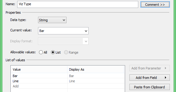 Tableau Tip: Change the chart type of a single chart with a parameter