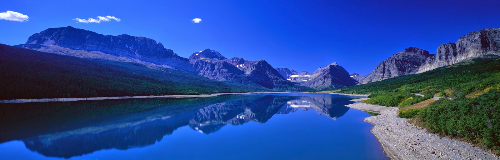 Lake squeezed mountains free hd desktop wallpaper