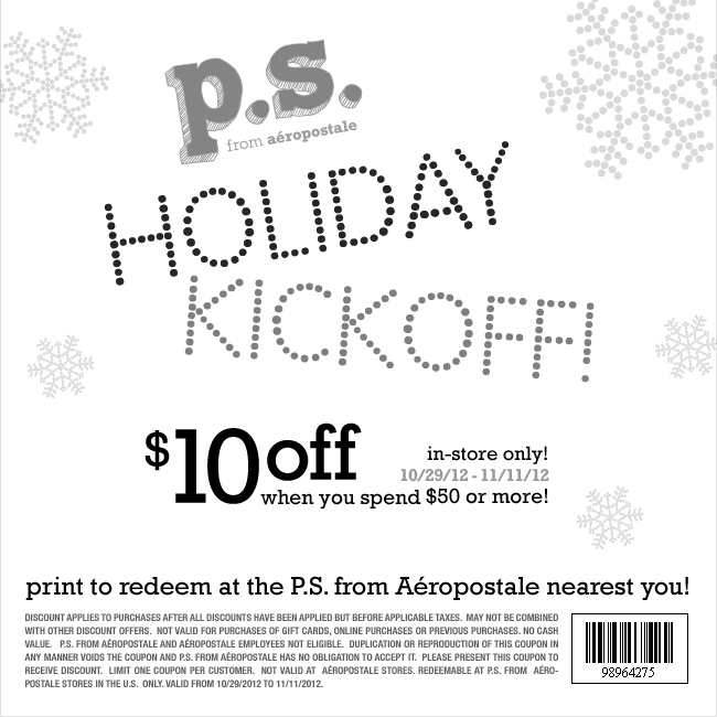 Ps aeropostale coupon code
