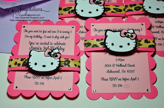 hello kitty leopard cheetah invitations