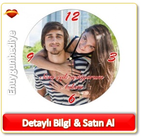 Kişiye Özel Fotoğraf ve Mesaj Baskılı Duvar Saati Doğum Günü hediyeleri
